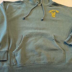 Men's green Hoodie with Yellow Print